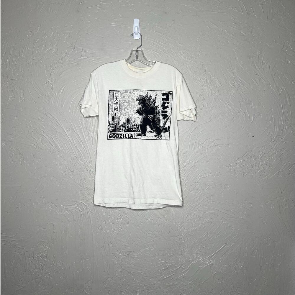 Godzilla T-Shirt Mens Small White Graphic Toho Kaiju